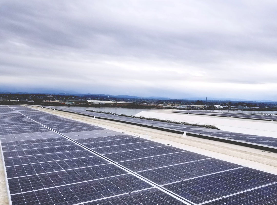 Finished rooftop solar arrays